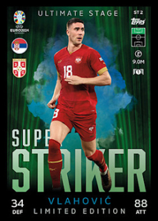 Dusan Vlahovic Serbia Topps Match Attax EURO 2024 Super Striker Limited Edition #STLE2